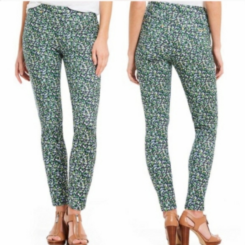 Michael Kors Teal/Green Floral Skinny Pants
